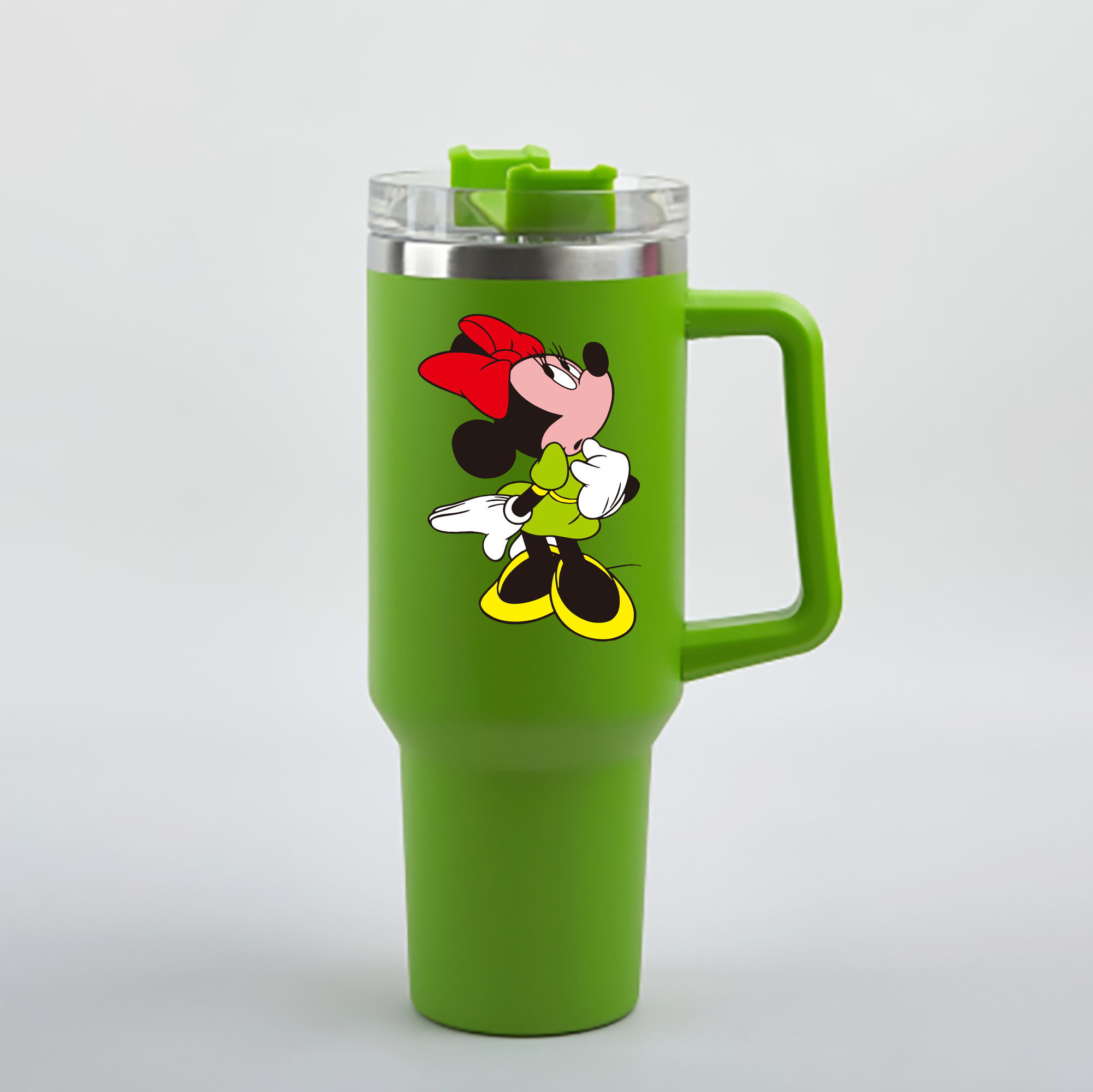 （画像用） ミッキーマウス Mickey Mouse 1200mL車用タンブラー - クリスタルステッカー（プラスチックストロー付き）